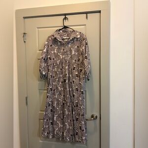 Maeve Zebra-Print Maxi Dress in Black & White